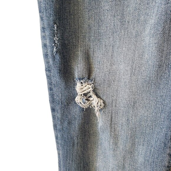 7 For All Mankind 7FAM Josefina Jeans 30 Boyfriend Distressed Medium Wash Blue - Picture 3 of 13